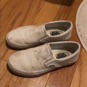 White slip-on vans